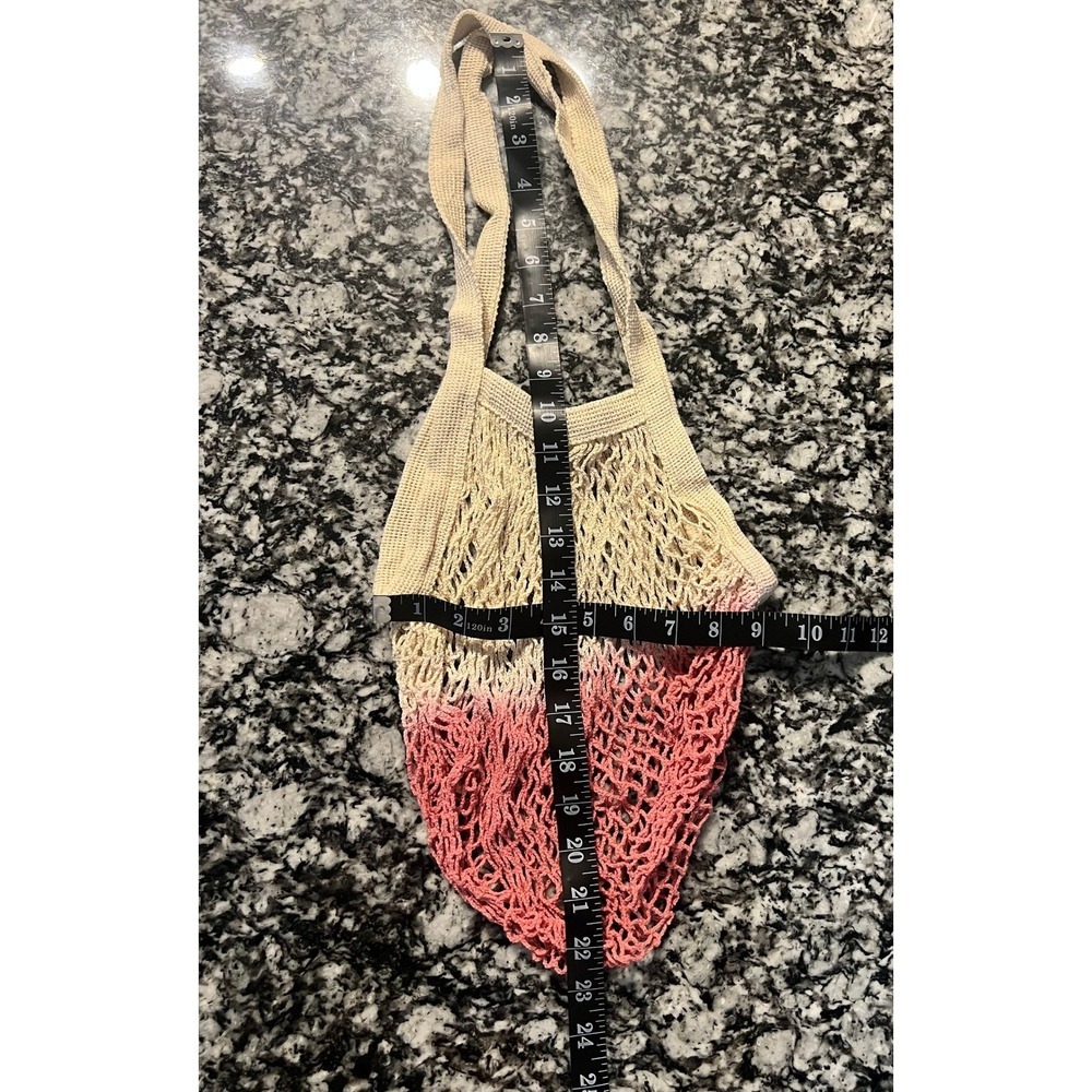Camp Collection Ombre Mesh Market Bag Pink Cream Dip Dye Tote CMP-HO-001-111 - Picture 7 of 9